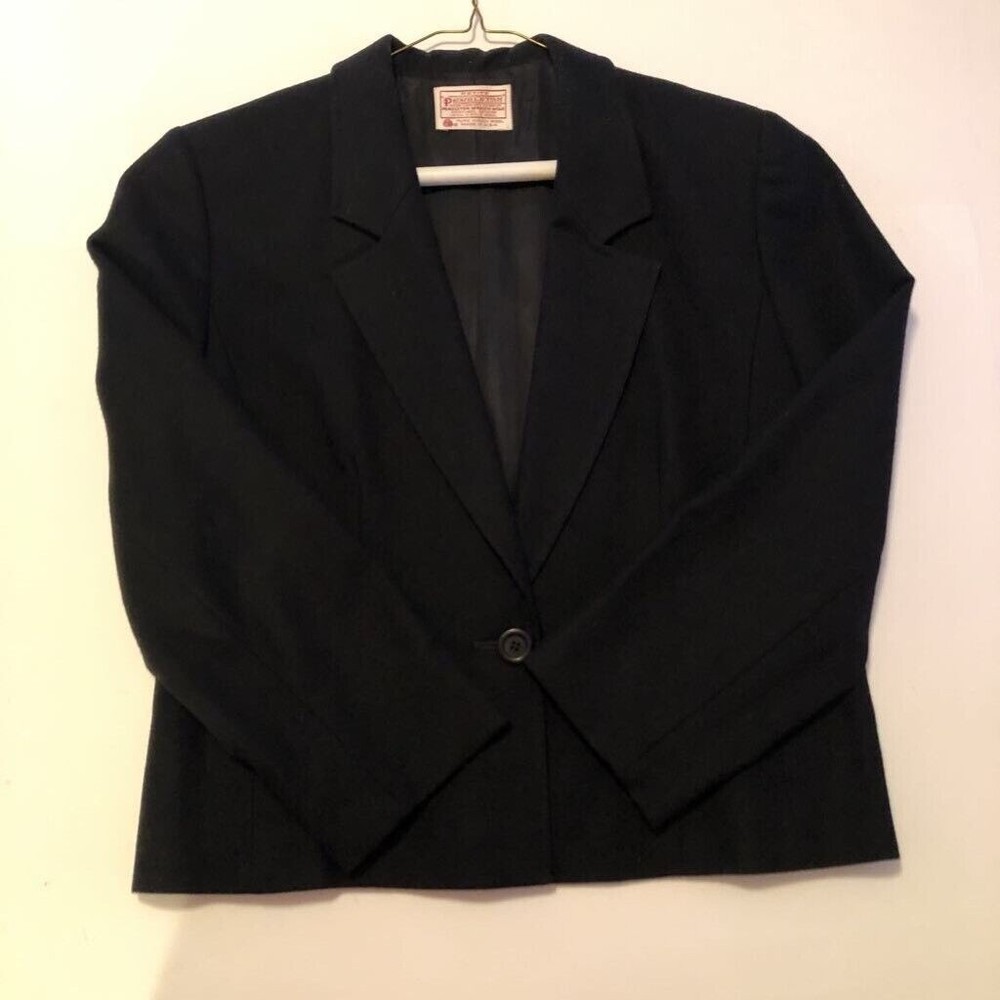 Pendleton Womens Blazer Jacket Black Buttons Tail… - image 1